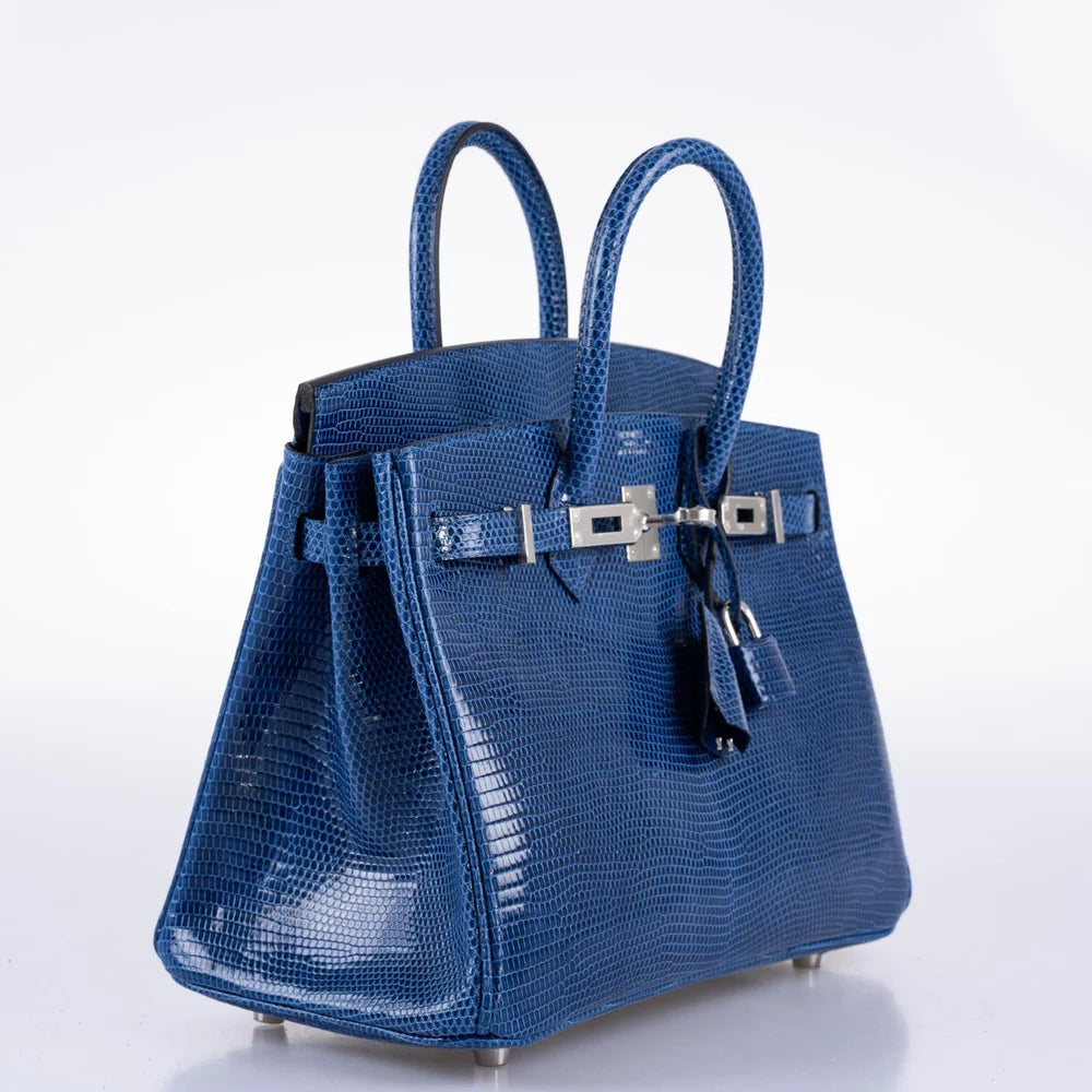 HERMÈS BIRKIN 25 BLUE SAPPHIRE NILOTICUS LIZARD PALLADIUM HARDWARE