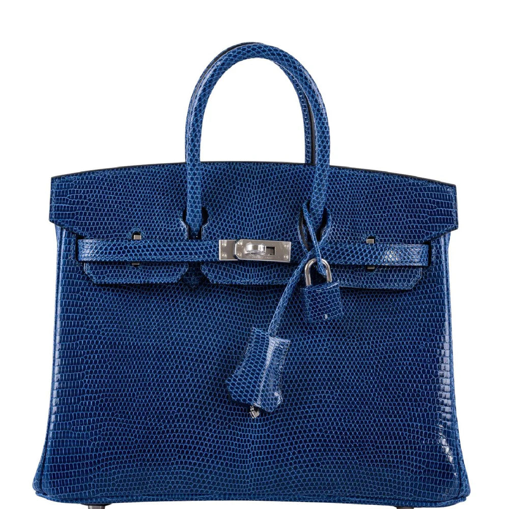 HERMÈS BIRKIN 25 BLUE SAPPHIRE NILOTICUS LIZARD PALLADIUM HARDWARE