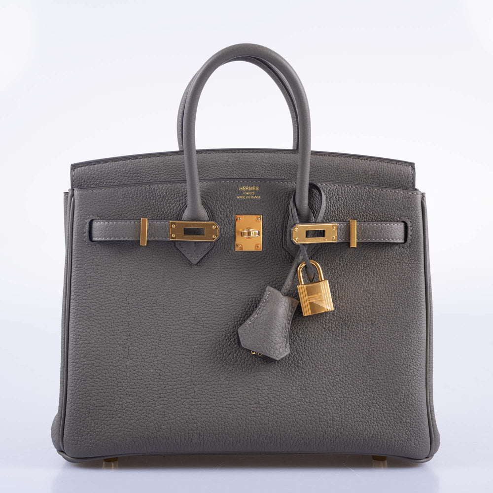 HERMES BIRKIN 25 GRIS MEYER TOGO GOLD HARDWARE