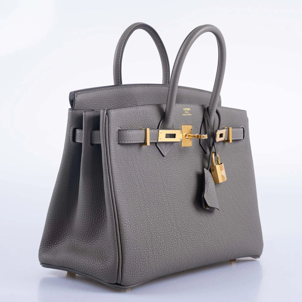 HERMES BIRKIN 25 GRIS MEYER TOGO GOLD HARDWARE