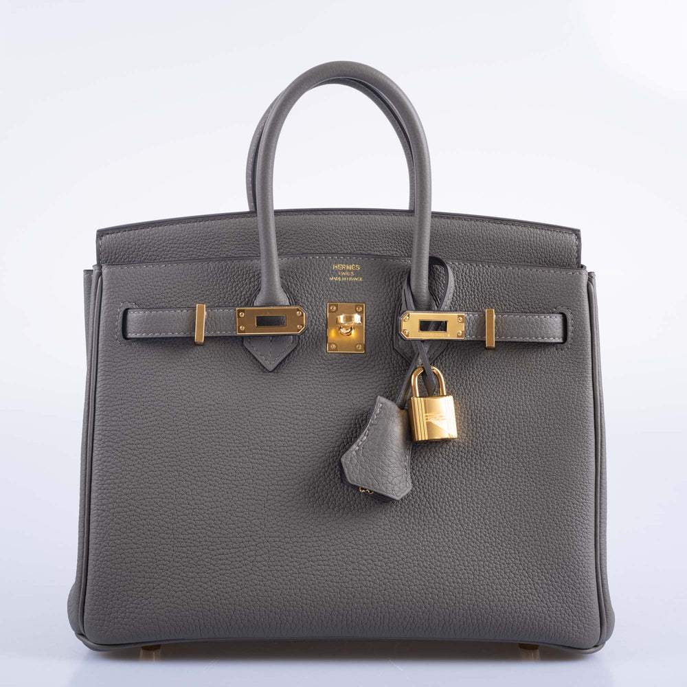 HERMES BIRKIN 25 GRIS MEYER TOGO GOLD HARDWARE