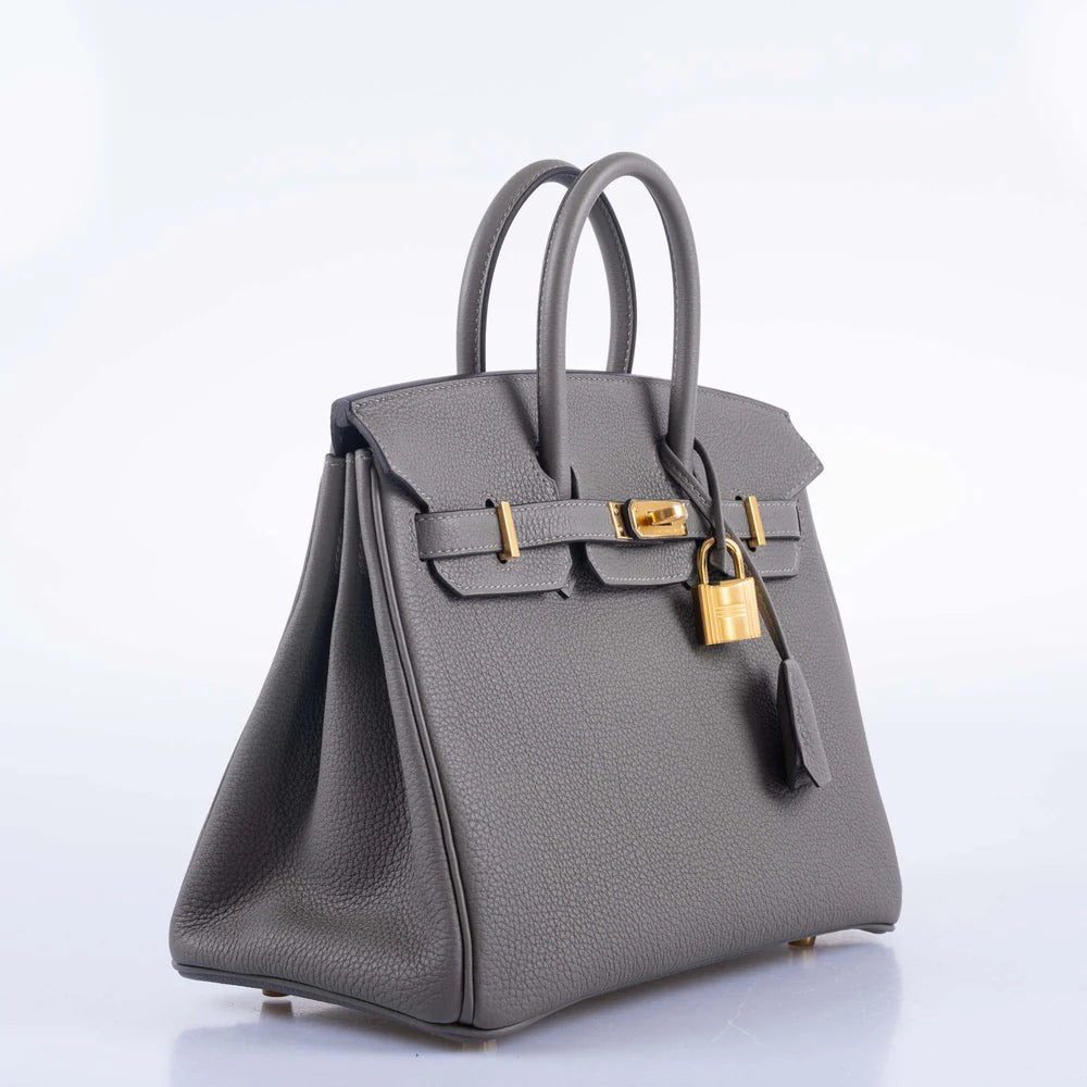 HERMES BIRKIN 25 GRIS MEYER TOGO GOLD HARDWARE