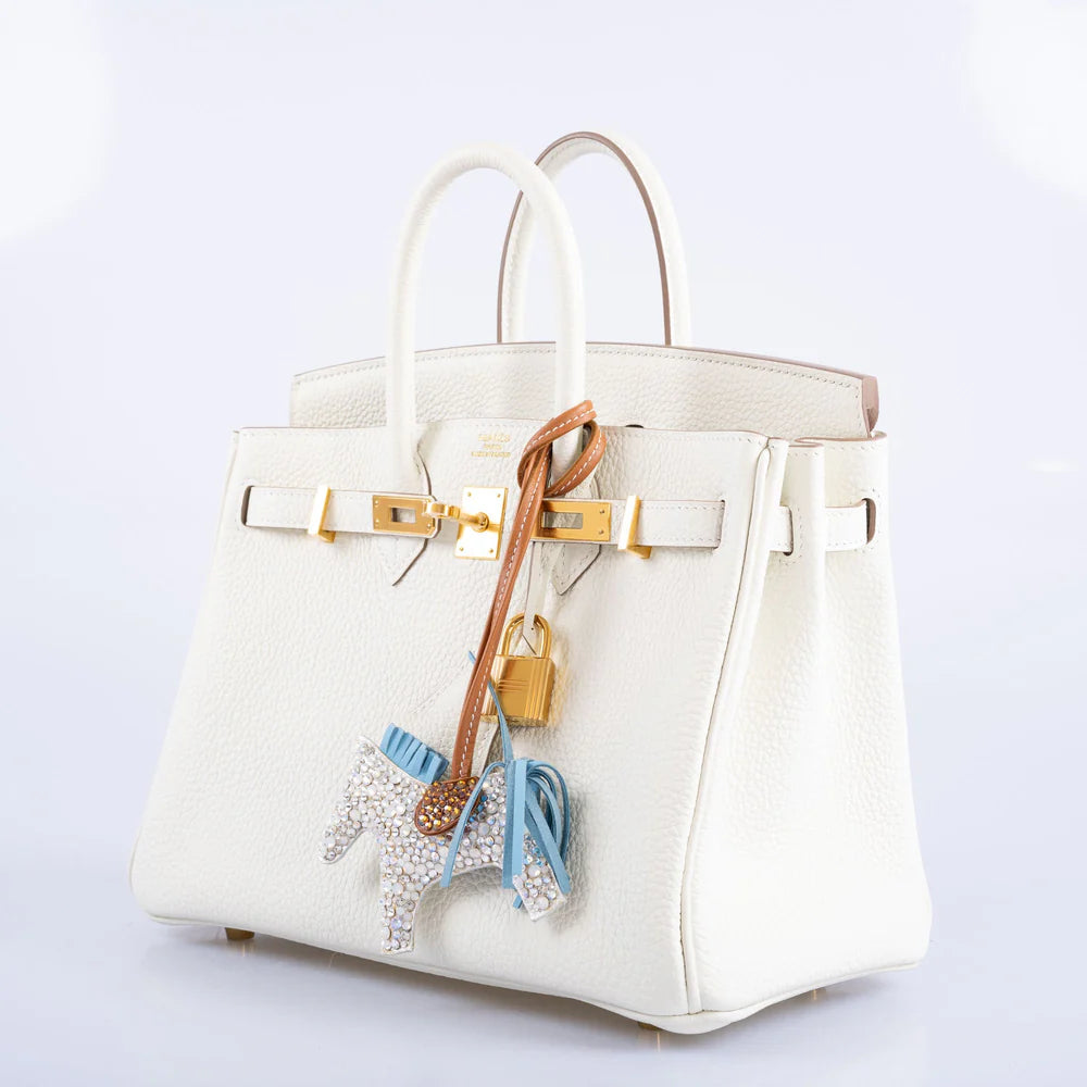 HERMÈS BIRKIN 25 MUSHROOM TOGO GOLD HARDWARE