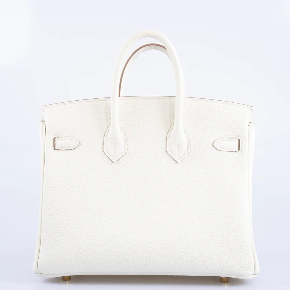 HERMÈS BIRKIN 25 MUSHROOM TOGO GOLD HARDWARE