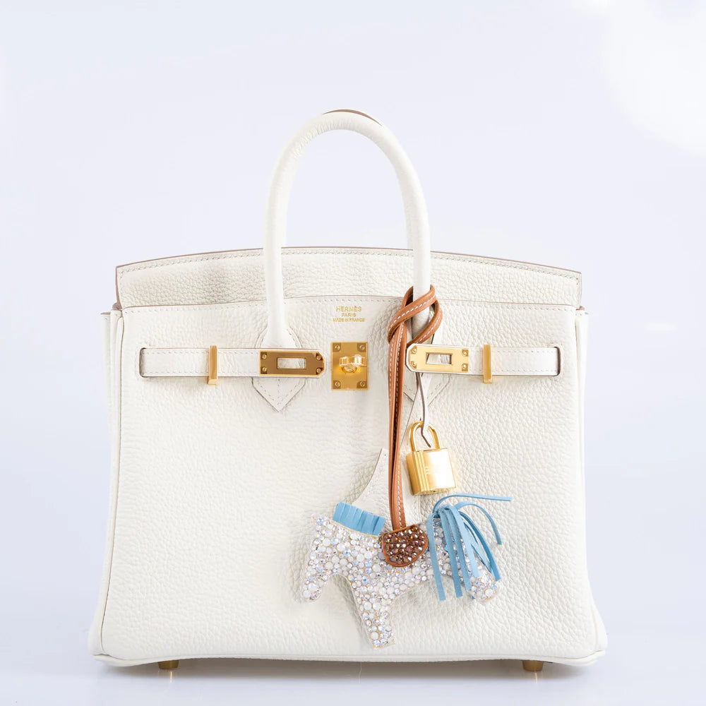 HERMÈS BIRKIN 25 MUSHROOM TOGO GOLD HARDWARE