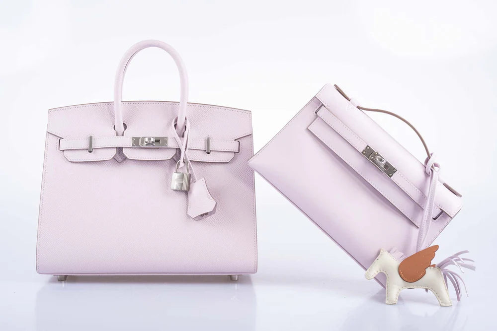 HERMÈS BIRKIN 25 SELLIER MAUVE PALE EPSOM PALLADIUM HARDWARE