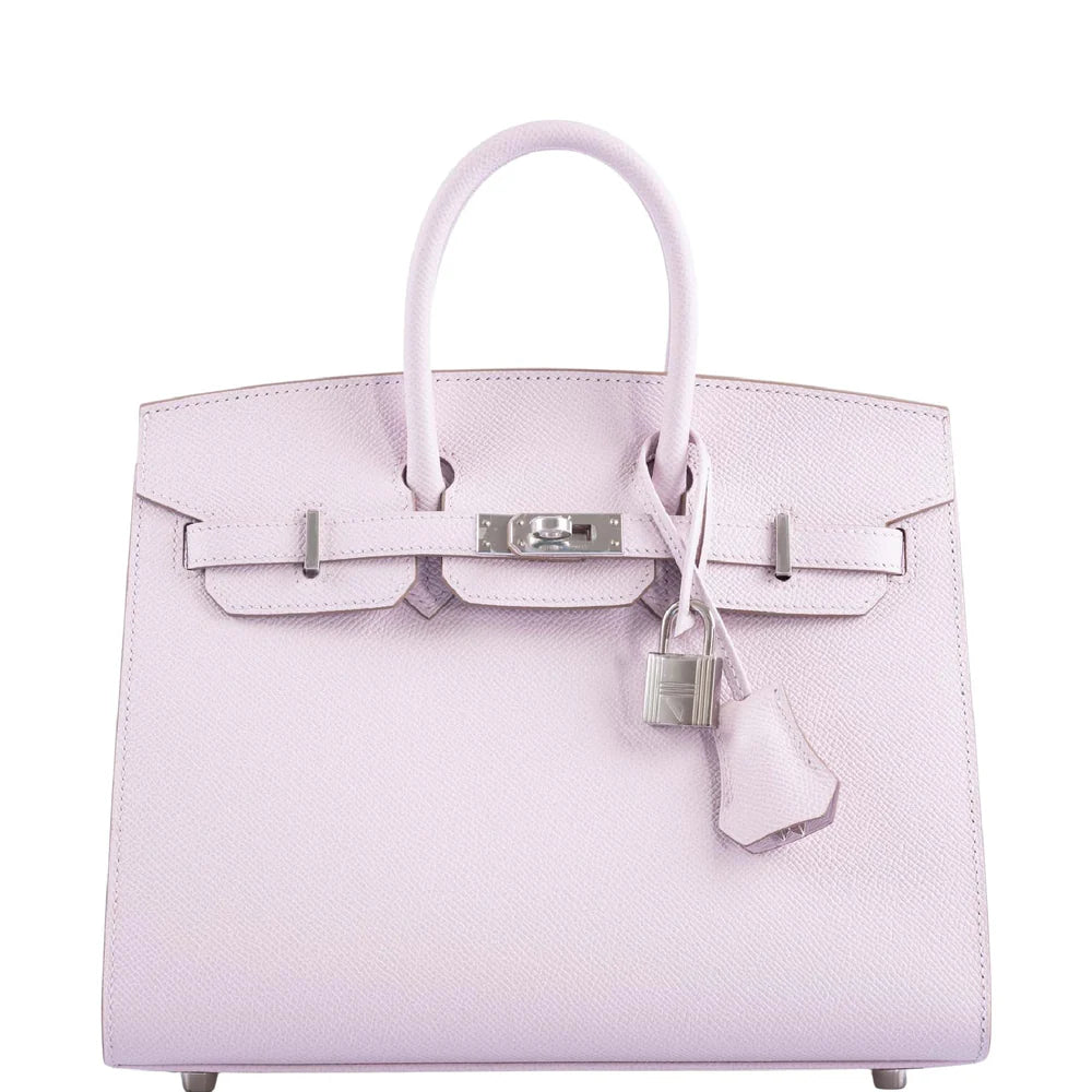 HERMÈS BIRKIN 25 SELLIER MAUVE PALE EPSOM PALLADIUM HARDWARE