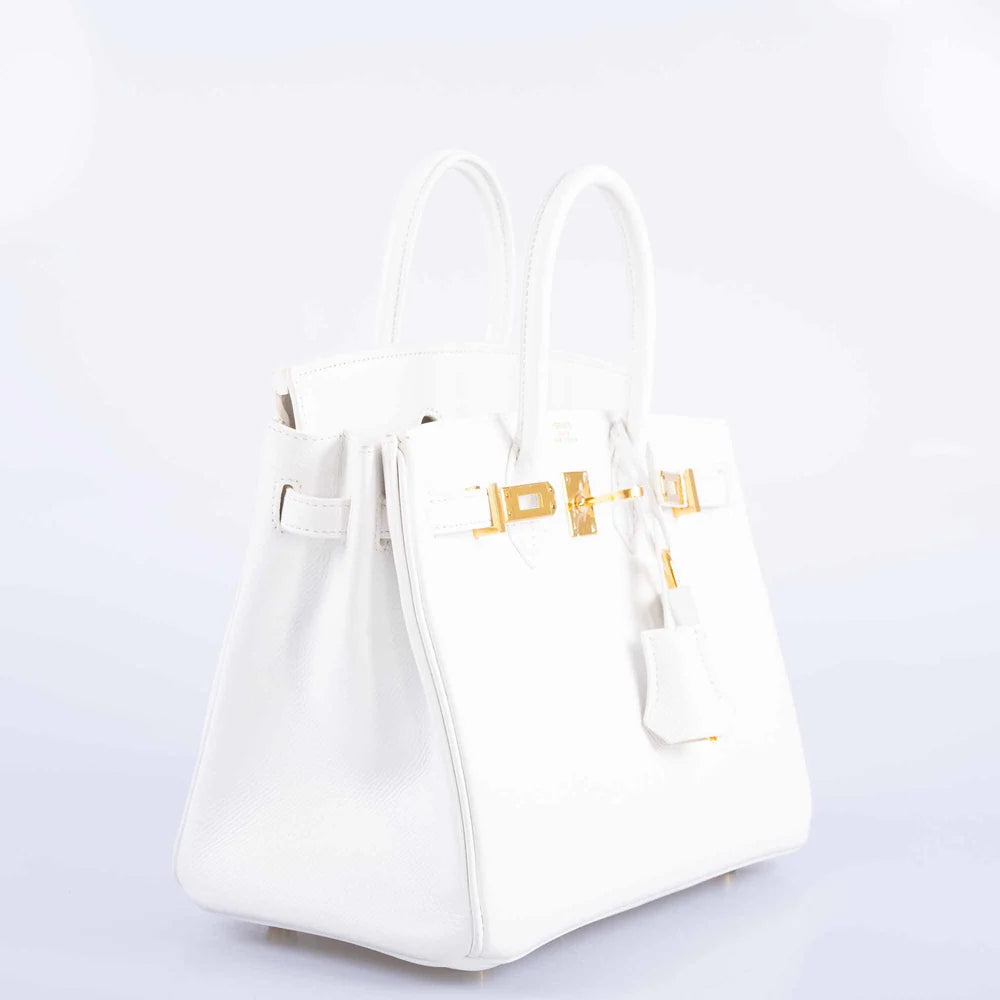 HERMÈS BIRKIN 25 WHITE EPSOM WITH GOLD HARDWARE