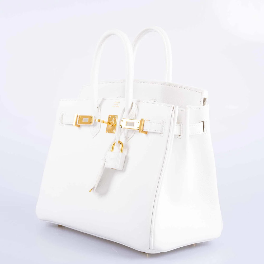 HERMÈS BIRKIN 25 WHITE EPSOM WITH GOLD HARDWARE