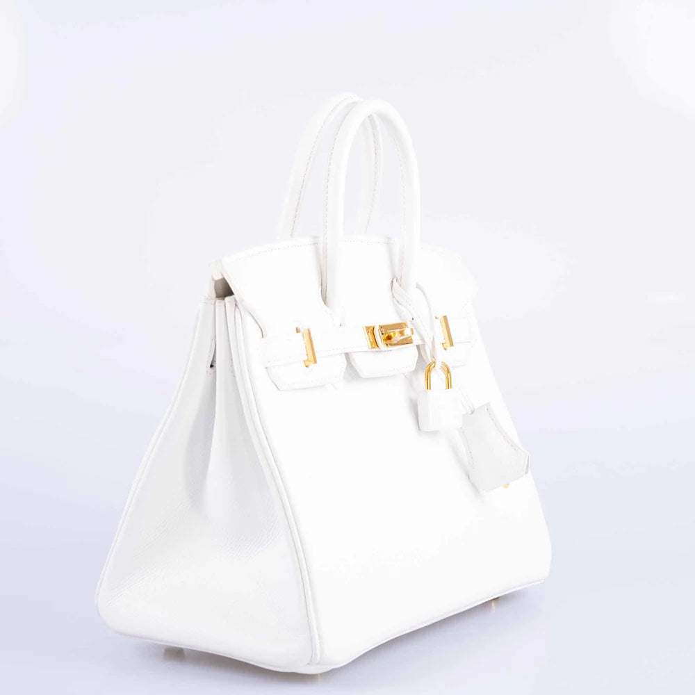 HERMÈS BIRKIN 25 WHITE EPSOM WITH GOLD HARDWARE