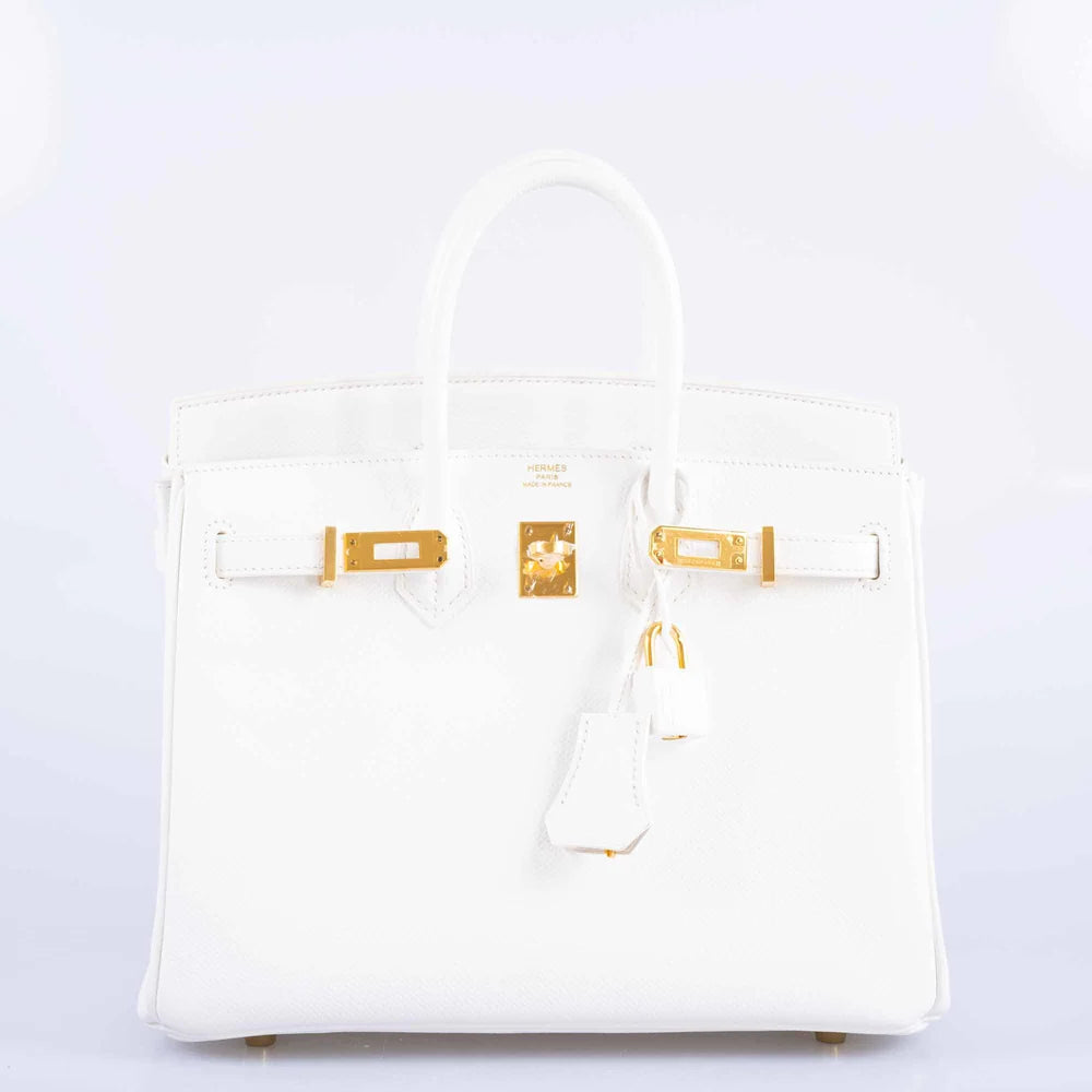 HERMÈS BIRKIN 25 WHITE EPSOM WITH GOLD HARDWARE