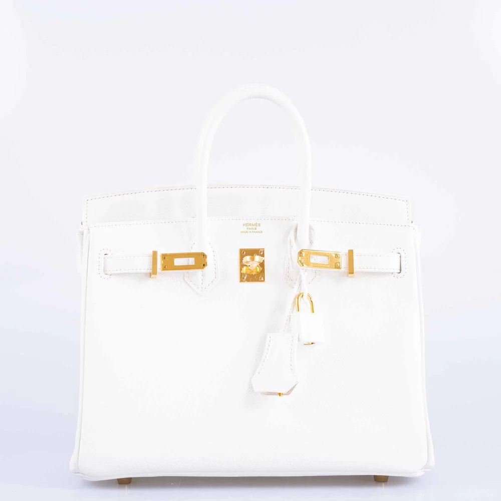 HERMÈS BIRKIN 25 WHITE EPSOM WITH GOLD HARDWARE