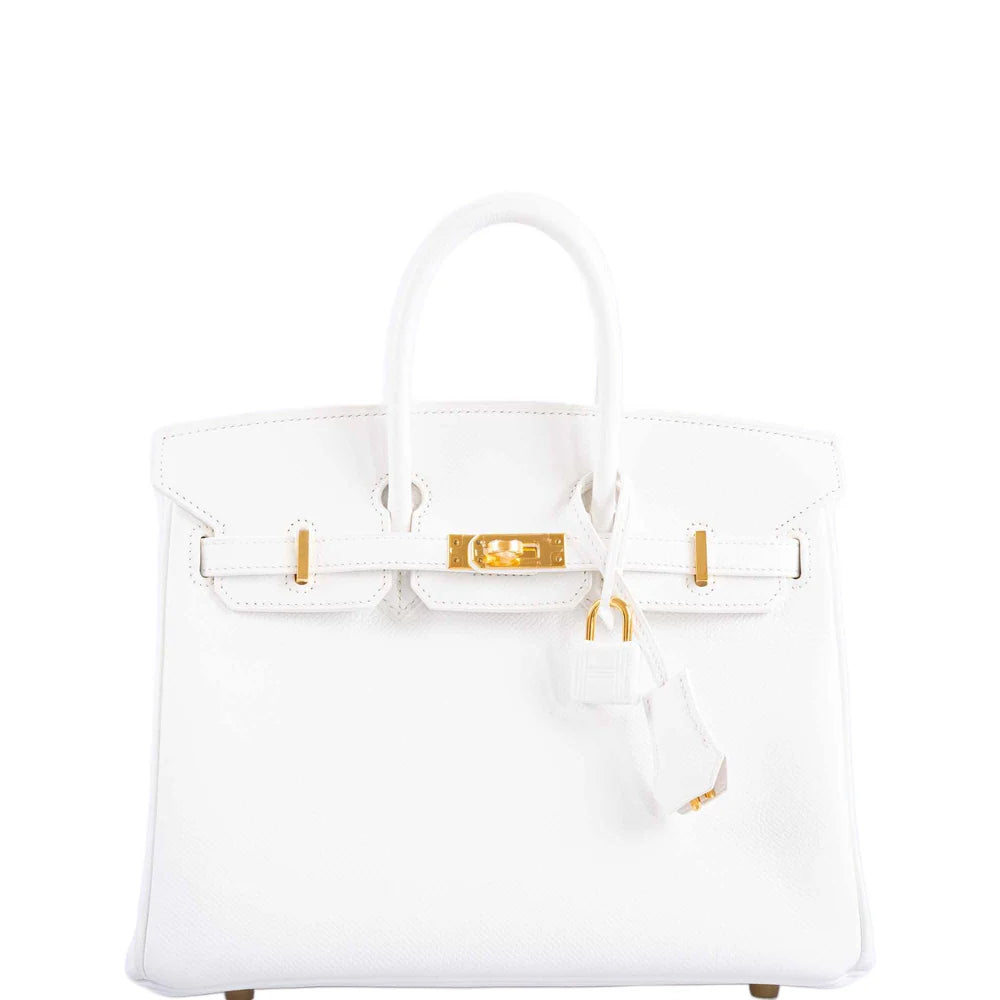 HERMÈS BIRKIN 25 WHITE EPSOM WITH GOLD HARDWARE