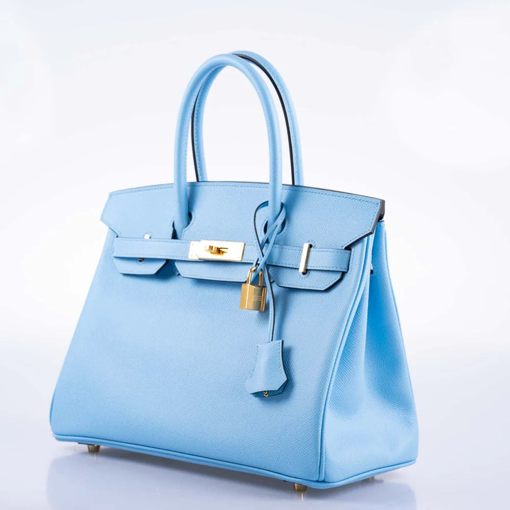 HERMÈS BIRKIN 30 BLUE CELESTE EPSOM GOLD HARDWARE