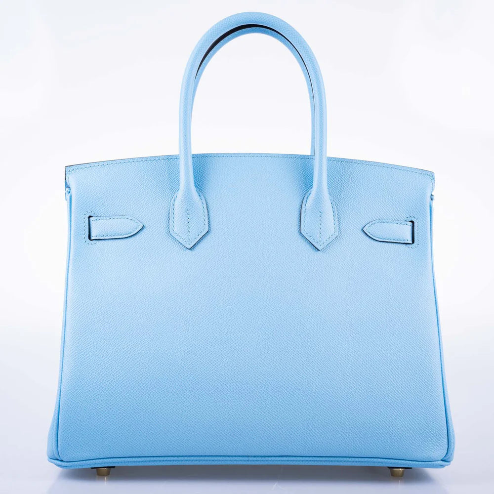 HERMÈS BIRKIN 30 BLUE CELESTE EPSOM GOLD HARDWARE