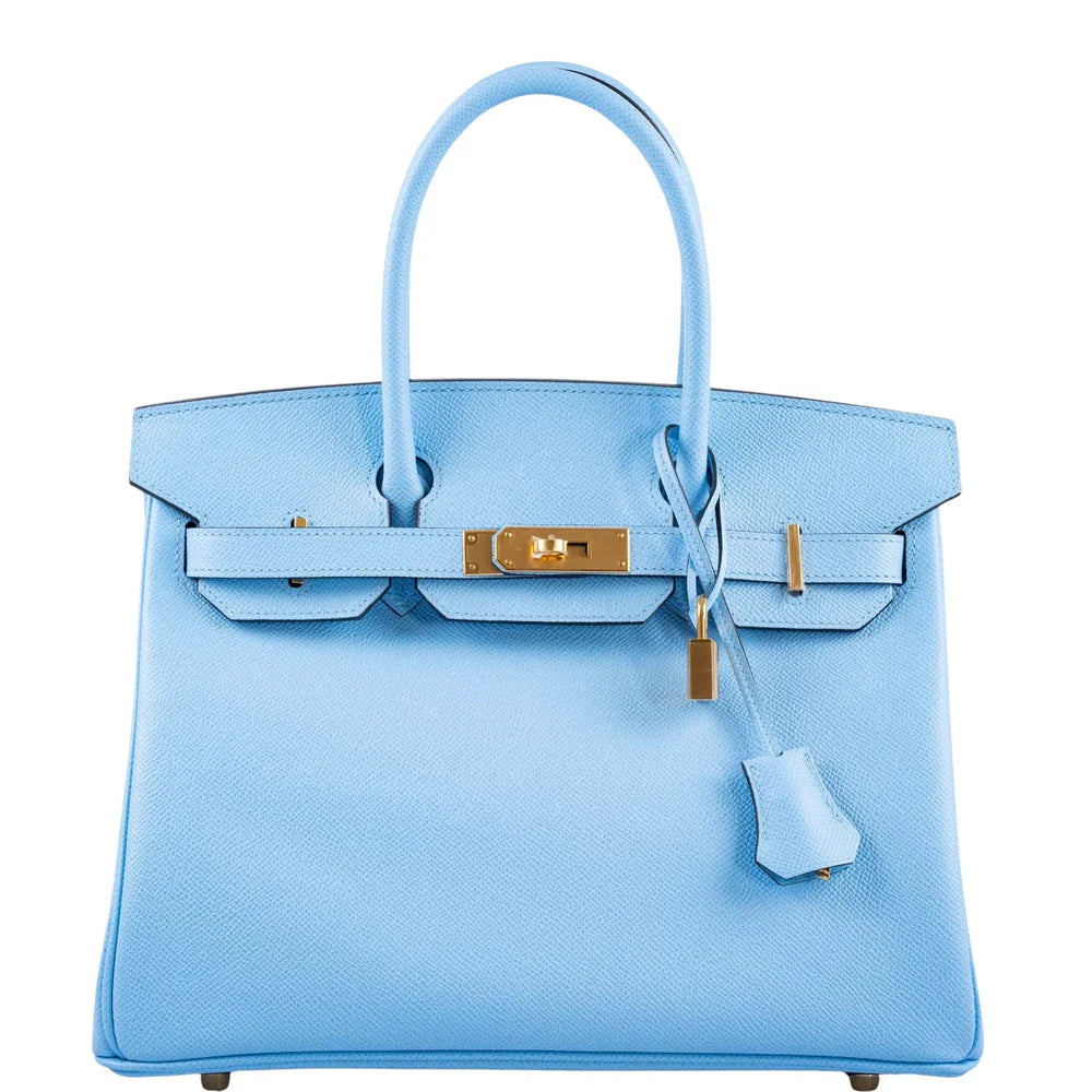 HERMÈS BIRKIN 30 BLUE CELESTE EPSOM GOLD HARDWARE