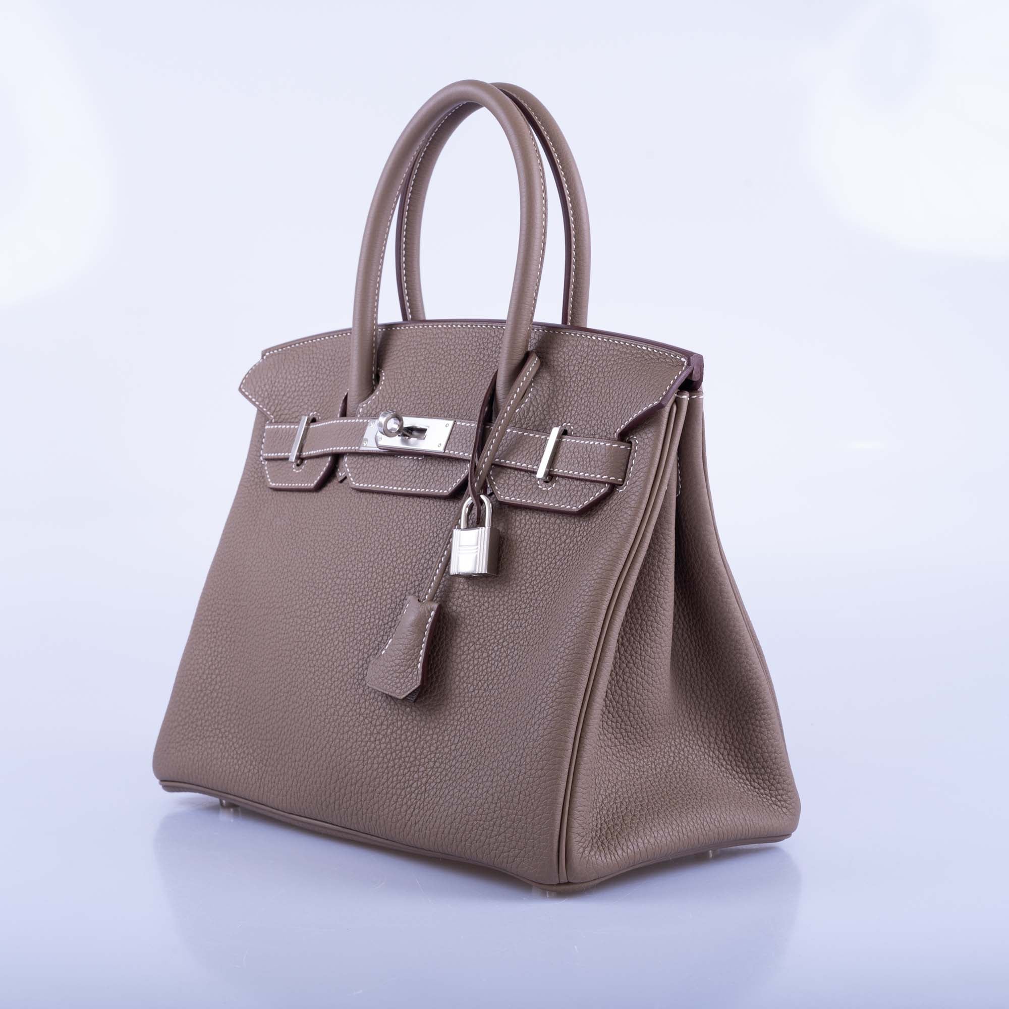 HERMÈS BIRKIN 30 ETOUPE TOGO PALLADIUM HARDWARE