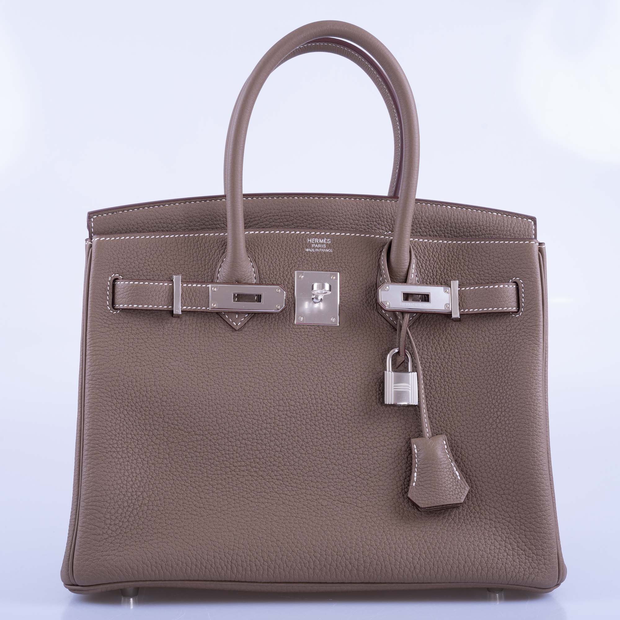 HERMÈS BIRKIN 30 ETOUPE TOGO PALLADIUM HARDWARE