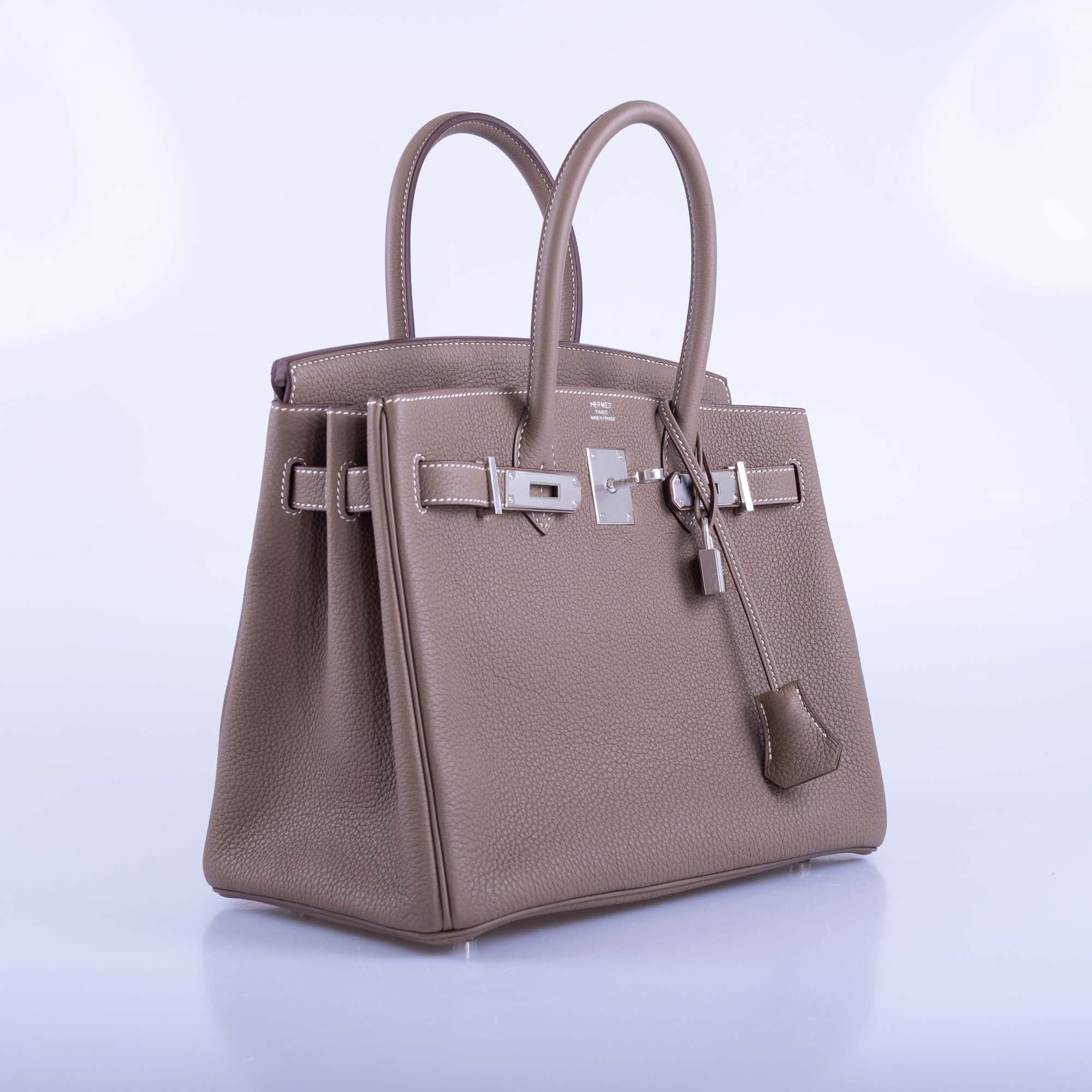 HERMÈS BIRKIN 30 ETOUPE TOGO PALLADIUM HARDWARE