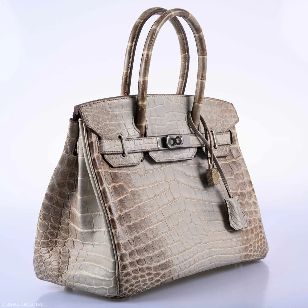 HERMÈS BIRKIN 30 GRIS CENDRE HIMALAYA NILOTICUS CROCODILE PALLADIUM HARDWARE