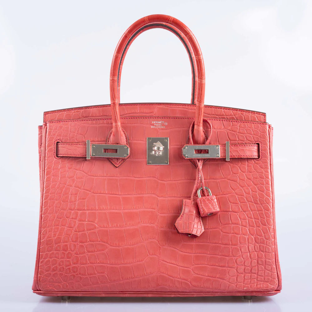 HERMÈS BIRKIN 30 MATTE BOUGAINVILLIER ALLIGATOR PALLADIUM HARDWARE