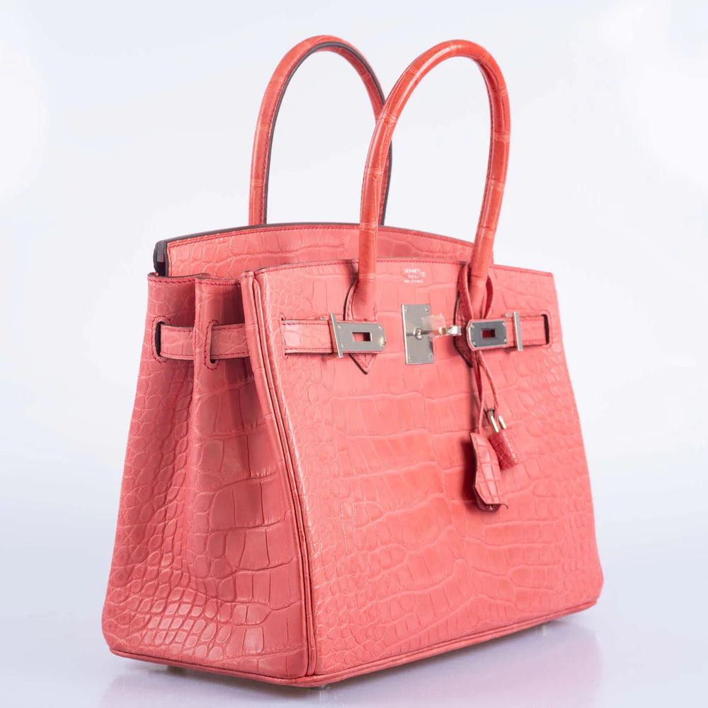 HERMÈS BIRKIN 30 MATTE BOUGAINVILLIER ALLIGATOR PALLADIUM HARDWARE