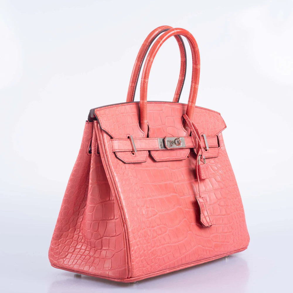 HERMÈS BIRKIN 30 MATTE BOUGAINVILLIER ALLIGATOR PALLADIUM HARDWARE