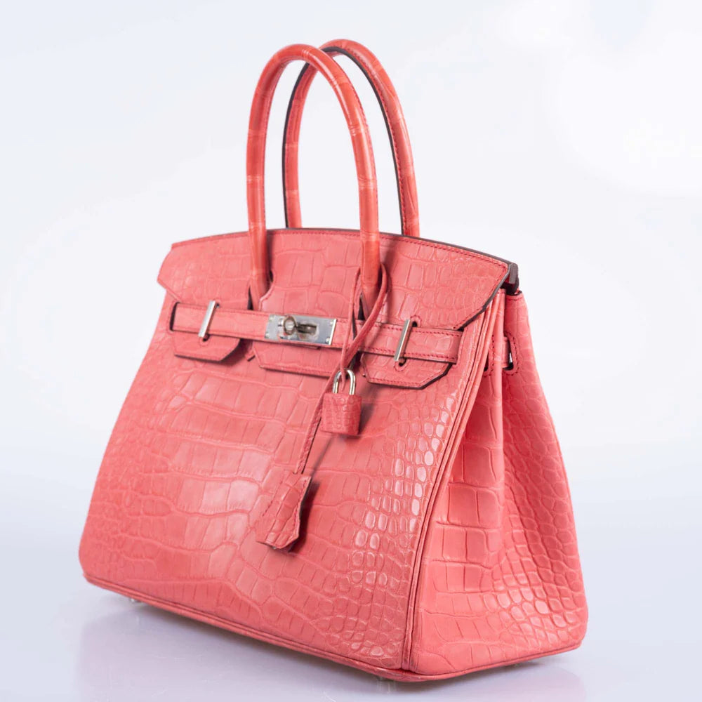 HERMÈS BIRKIN 30 MATTE BOUGAINVILLIER ALLIGATOR PALLADIUM HARDWARE