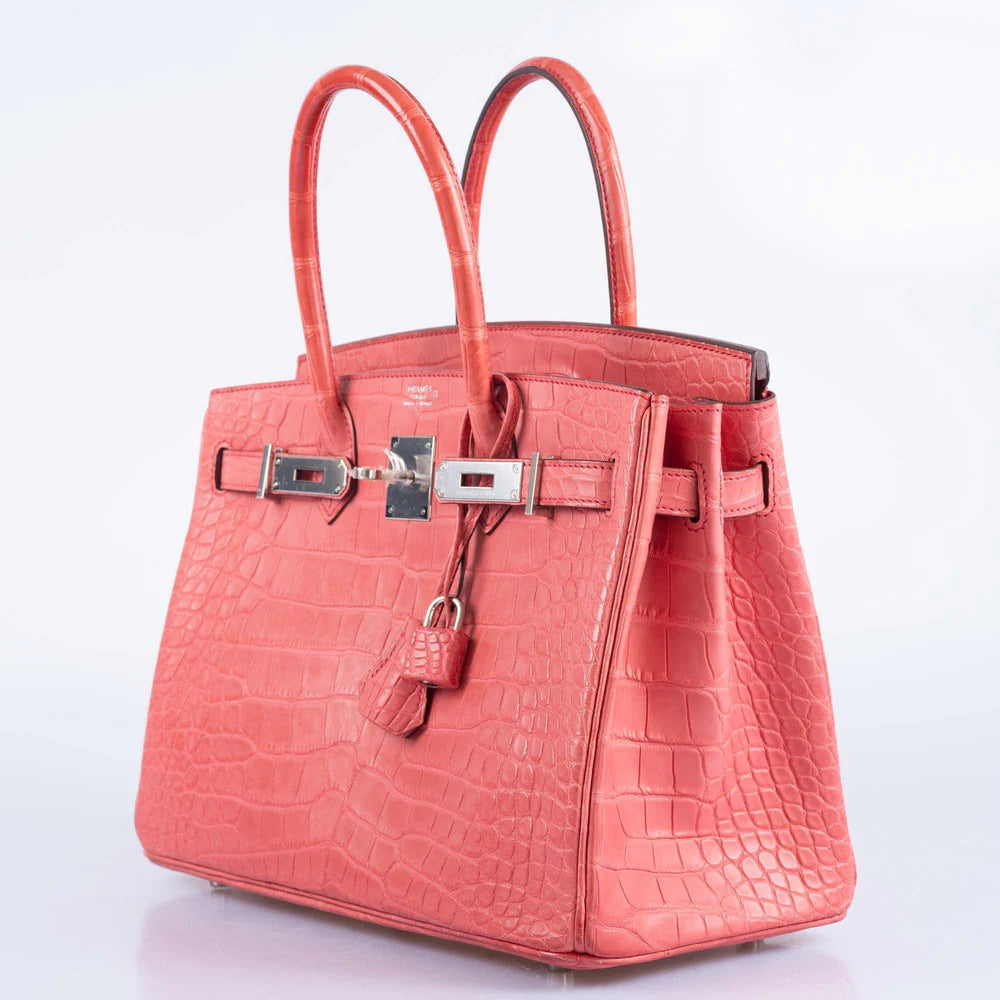 HERMÈS BIRKIN 30 MATTE BOUGAINVILLIER ALLIGATOR PALLADIUM HARDWARE