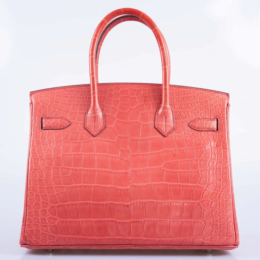 HERMÈS BIRKIN 30 MATTE BOUGAINVILLIER ALLIGATOR PALLADIUM HARDWARE