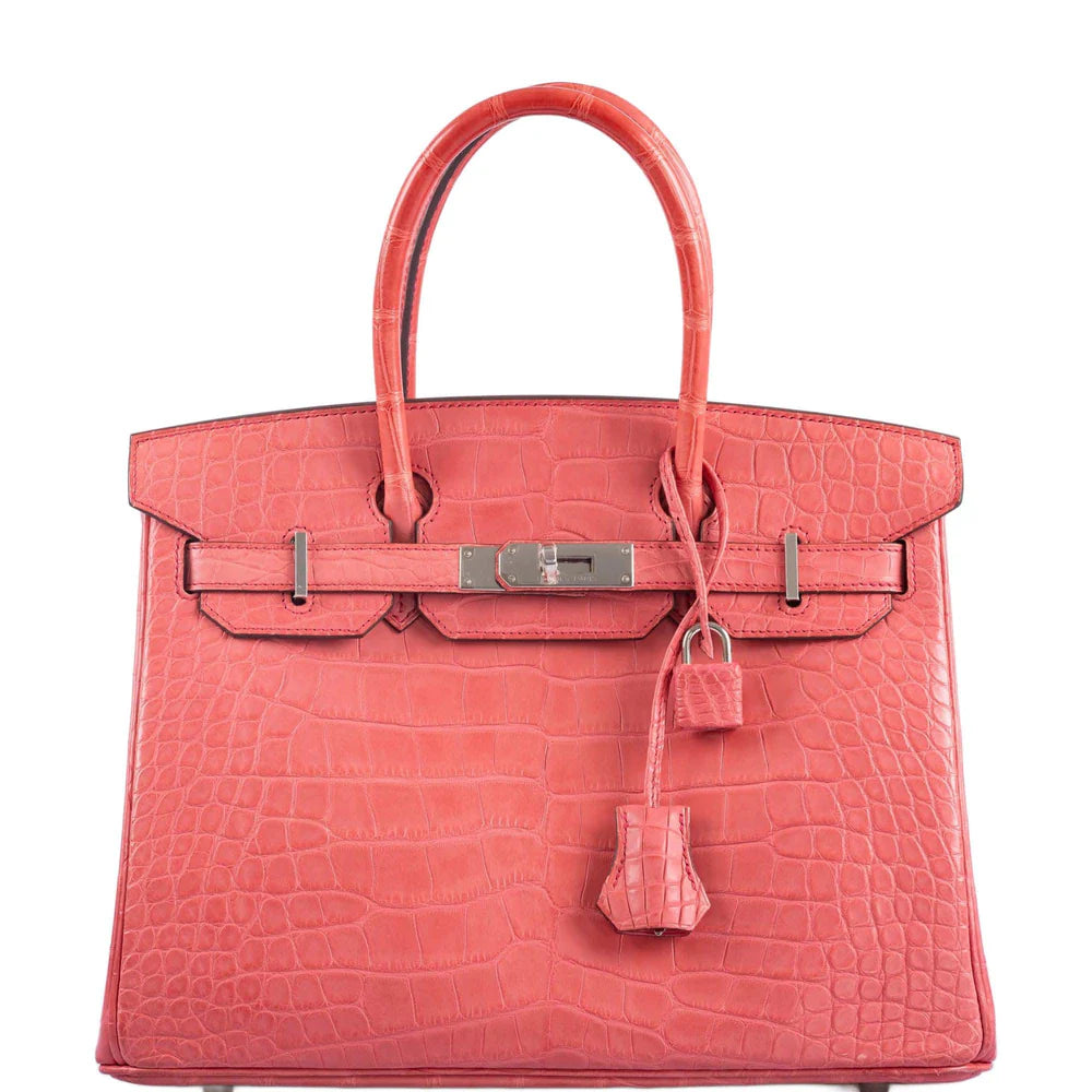 HERMÈS BIRKIN 30 MATTE BOUGAINVILLIER ALLIGATOR PALLADIUM HARDWARE