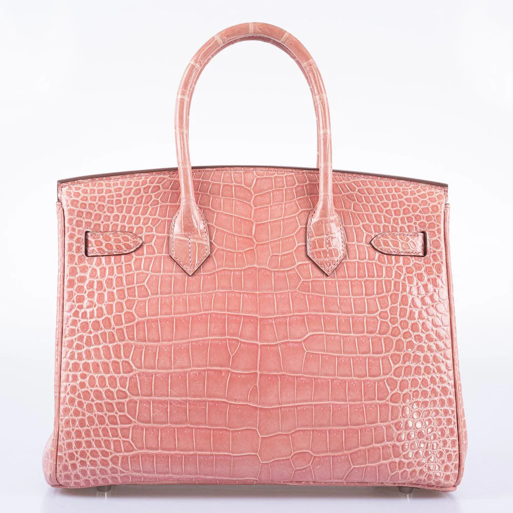 HERMÈS BIRKIN 30 ROSE INDIENNES SHINY POROSUS CROCODILE PALLADIUM HARDWARE