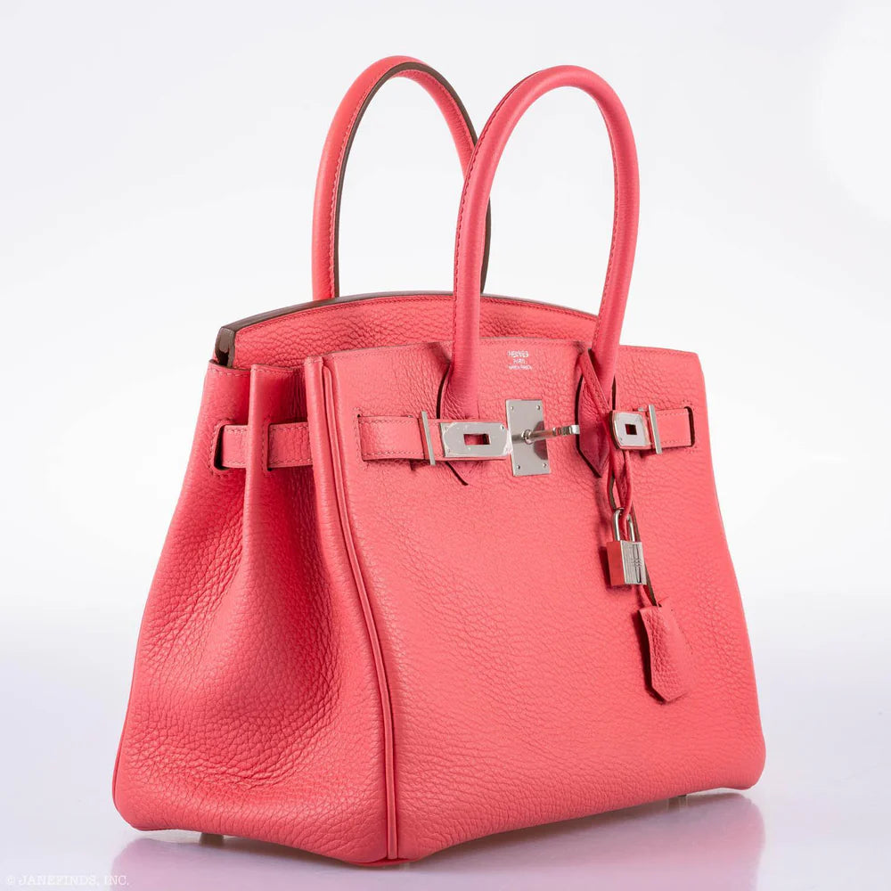 HERMÈS BIRKIN 30 ROSE LIPSTICK TOGO PALLADIUM HARDWARE