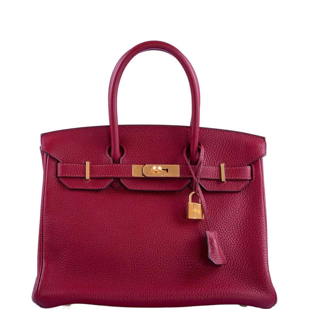 HERMÈS BIRKIN 30 ROUGE GRENAT TOGO GOLD HARDWARE