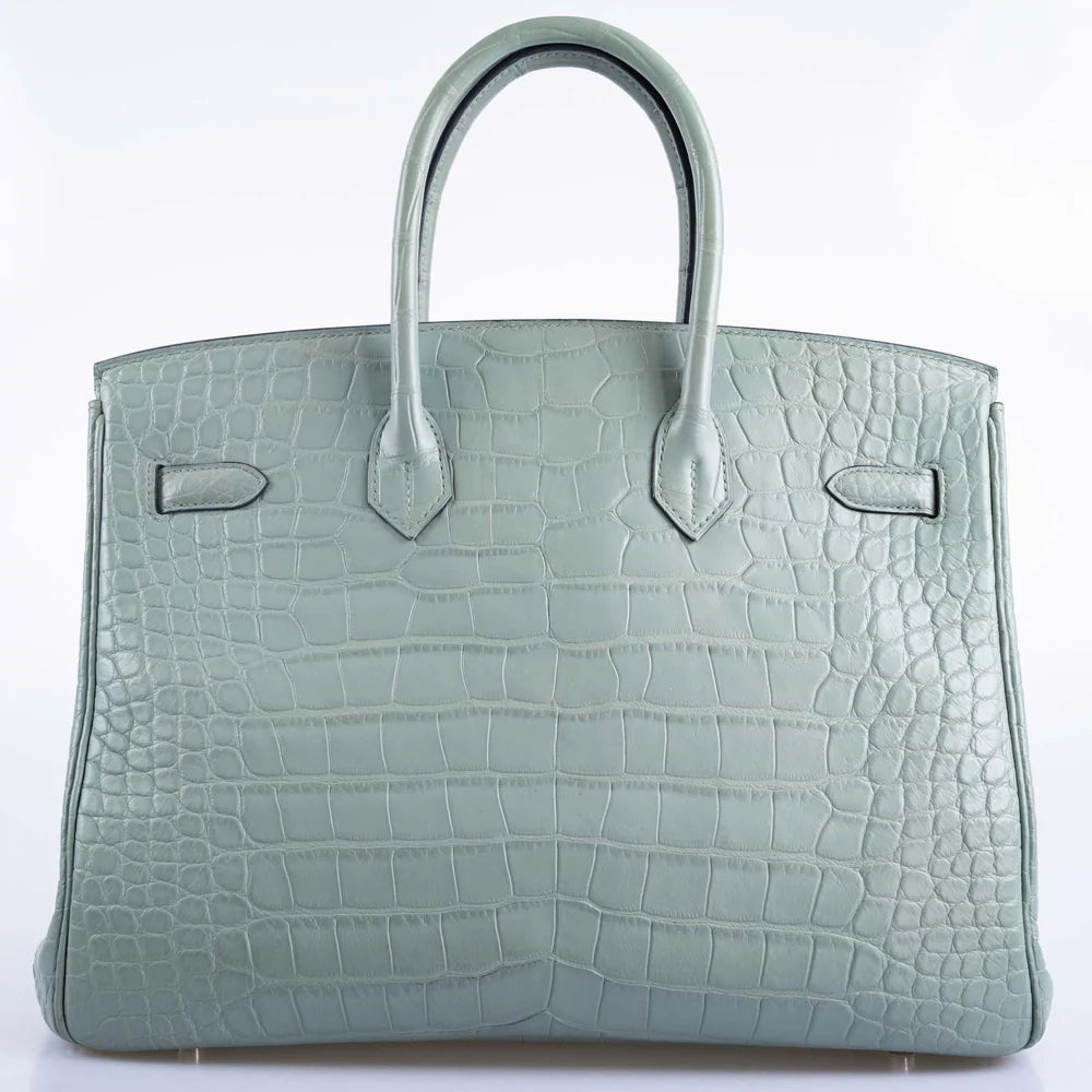 HERMÈS BIRKIN 35 CIEL MATTE ALLIGATOR PALLADIUM HARDWARE