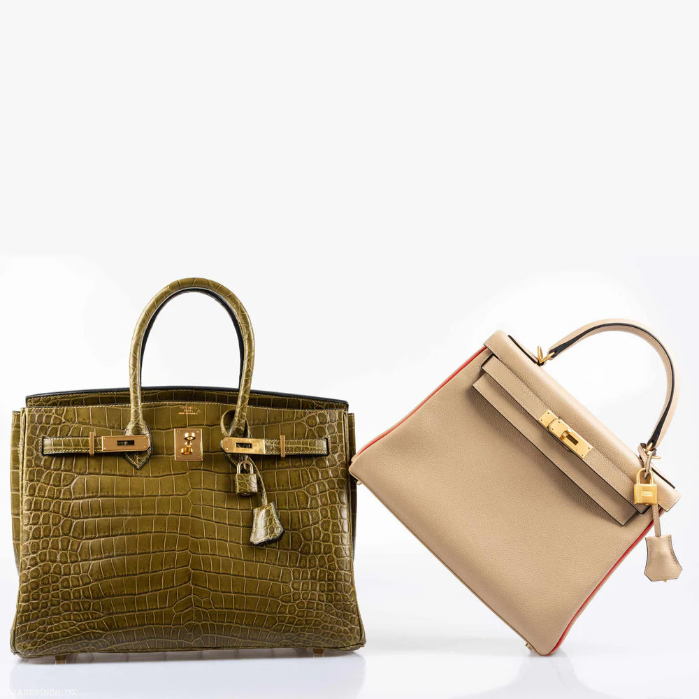 HERMÈS BIRKIN 35 MATTE VERT VERONESE POROSUS CROCODILE GOLD HARDWARE