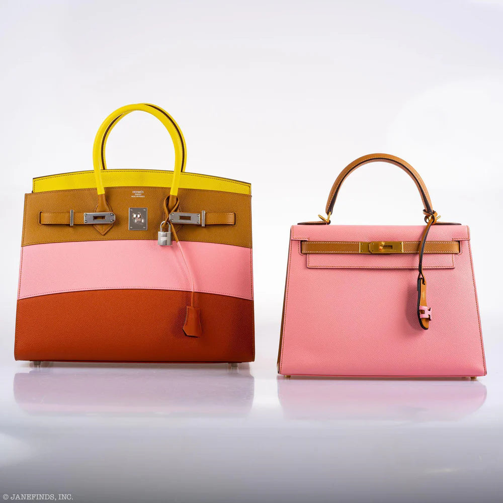 HERMÈS BIRKIN 35 SELLIER "SUNRISE" RAINBOW EPSOM PALLADIUM HARDWARE