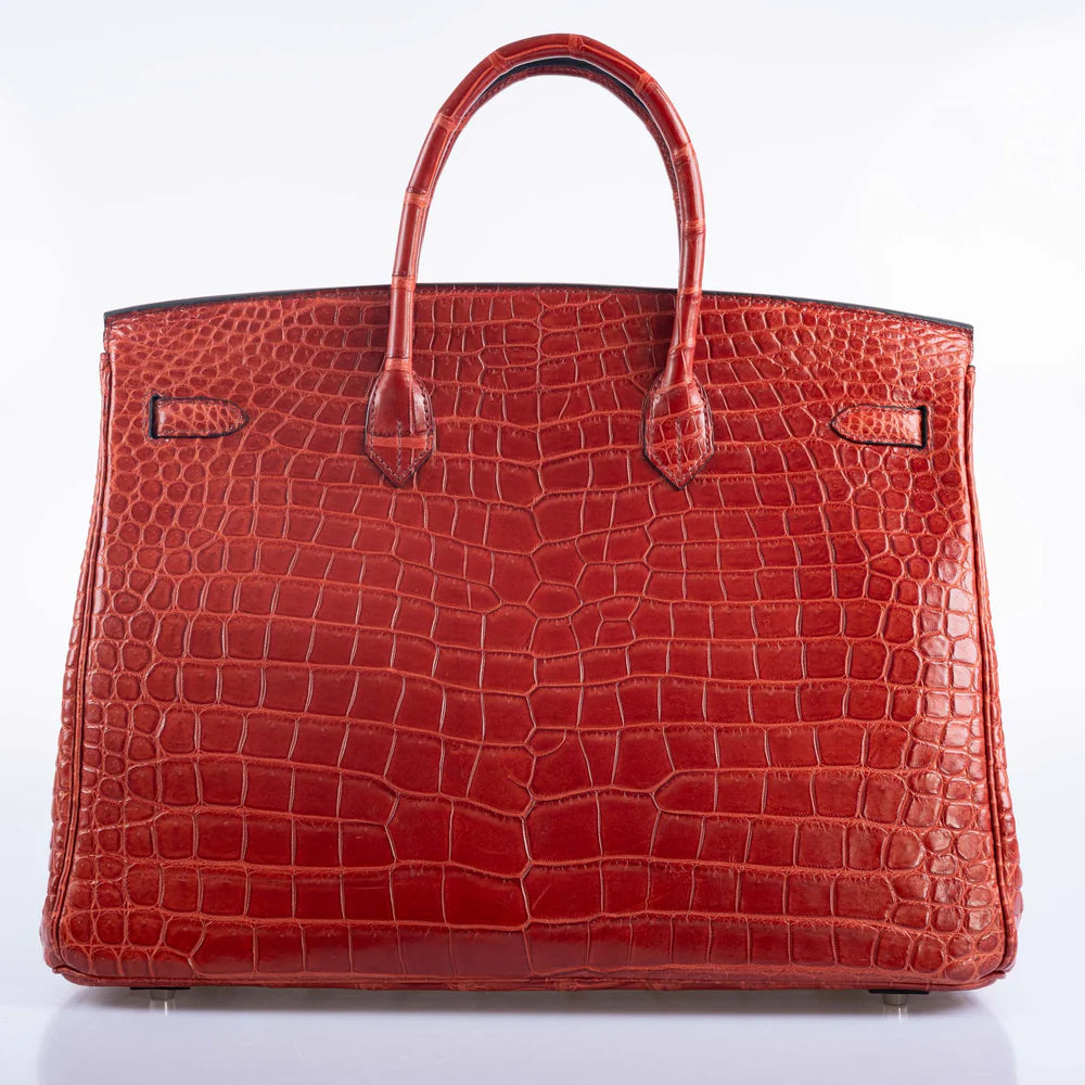 HERMÈS BIRKIN 40 ROUGE H MATTE POROSUS CROCODILE WITH PALLADIUM HARDWARE