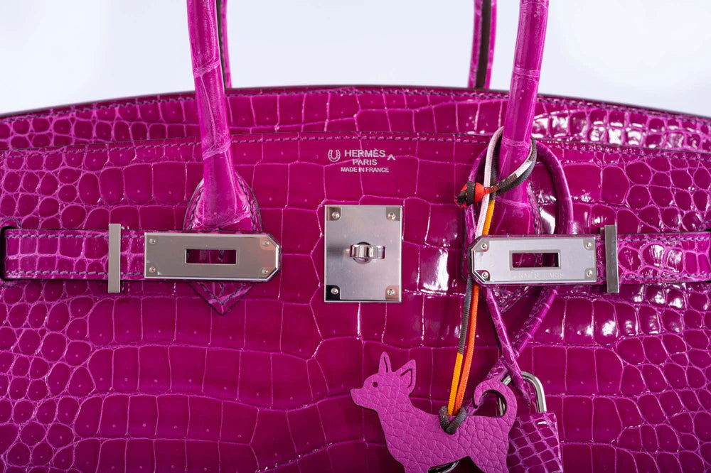 HERMÈS HSS BIRKIN 30 ROSE SCHEHERAZADE POROSUS CROCODILE & CASSIS INTERIOR WITH PALLADIUM HARDWARE