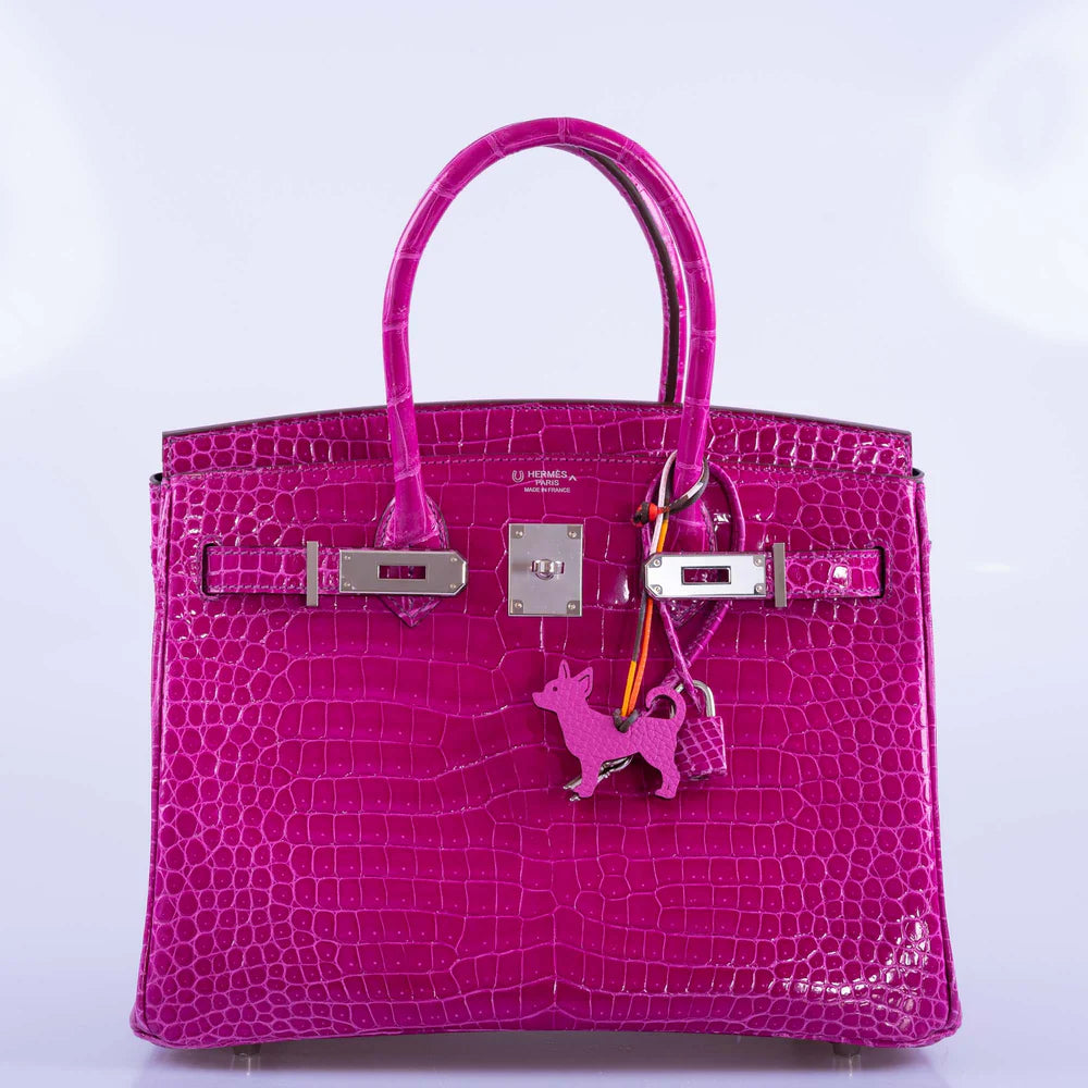 HERMÈS HSS BIRKIN 30 ROSE SCHEHERAZADE POROSUS CROCODILE & CASSIS INTERIOR WITH PALLADIUM HARDWARE