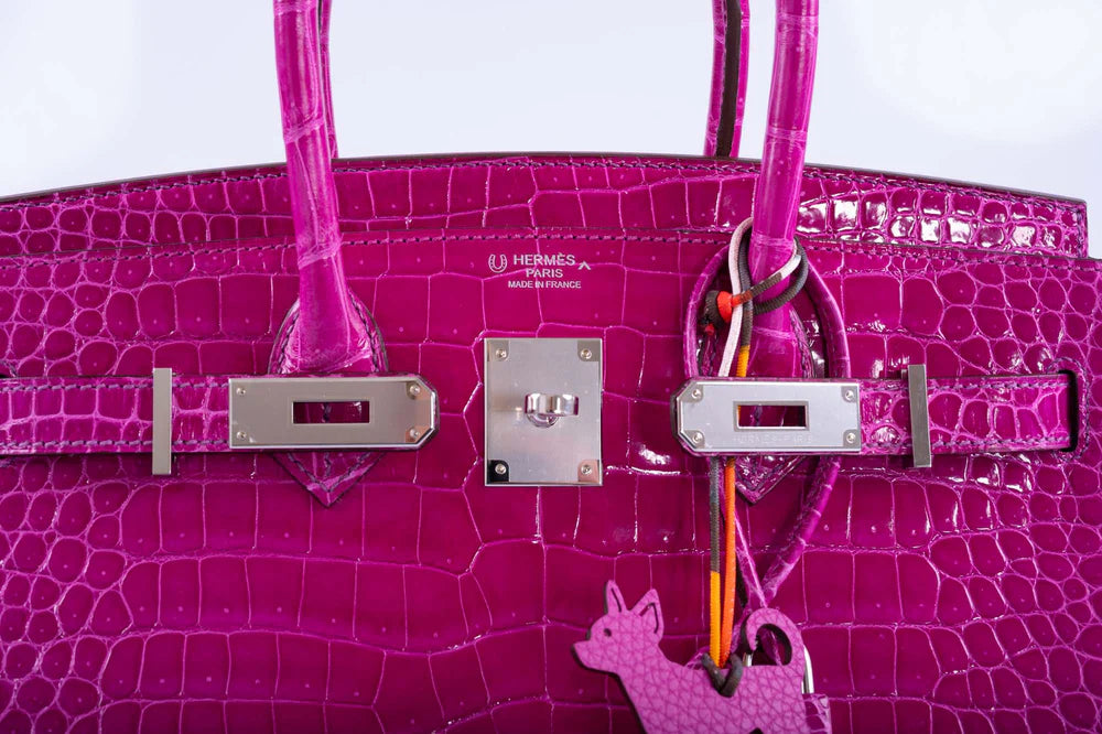 HERMÈS HSS BIRKIN 30 ROSE SCHEHERAZADE POROSUS CROCODILE & CASSIS INTERIOR WITH PALLADIUM HARDWARE