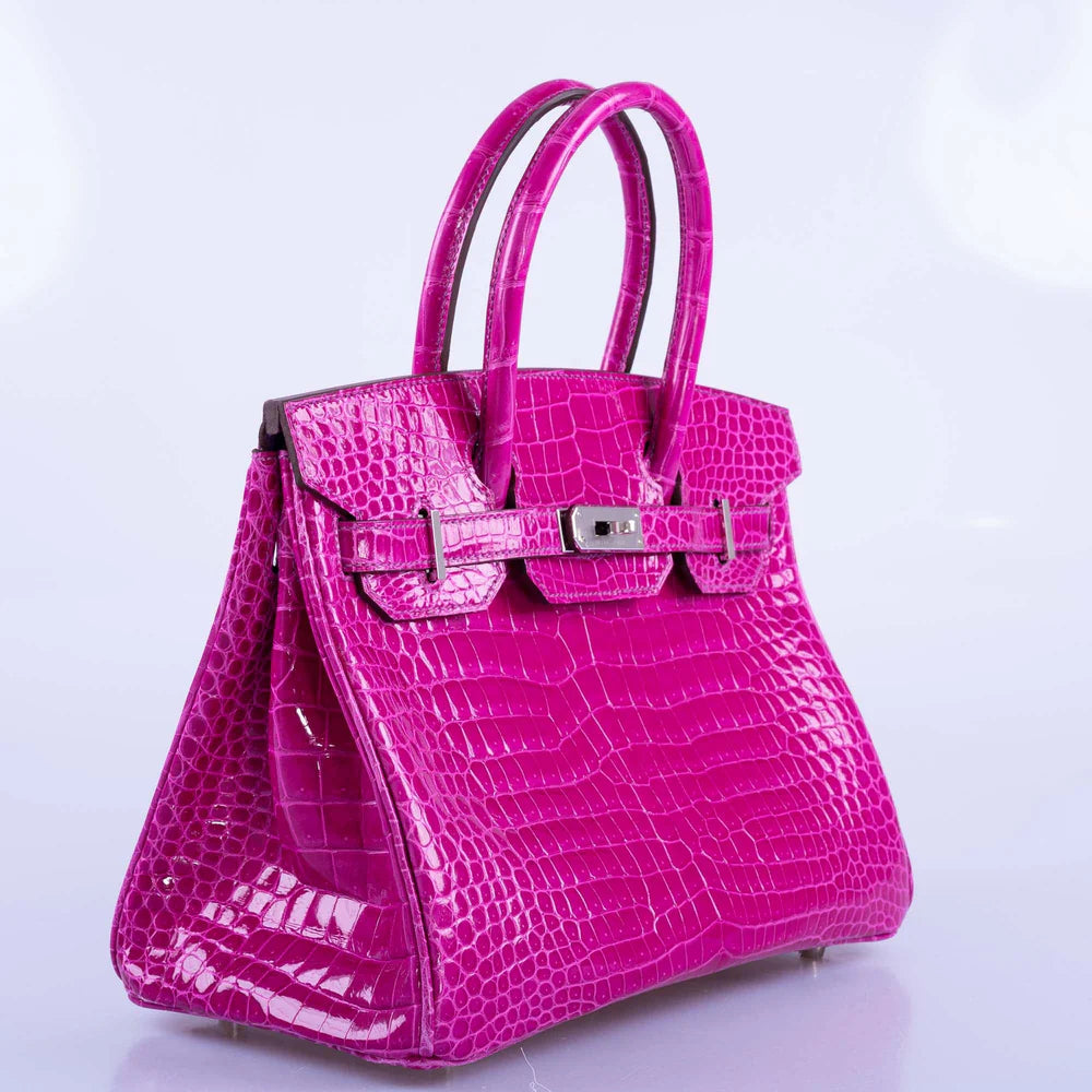 HERMÈS HSS BIRKIN 30 ROSE SCHEHERAZADE POROSUS CROCODILE & CASSIS INTERIOR WITH PALLADIUM HARDWARE