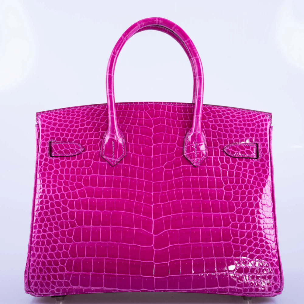 HERMÈS HSS BIRKIN 30 ROSE SCHEHERAZADE POROSUS CROCODILE & CASSIS INTERIOR WITH PALLADIUM HARDWARE