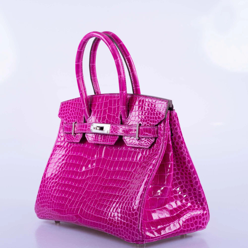 HERMÈS HSS BIRKIN 30 ROSE SCHEHERAZADE POROSUS CROCODILE & CASSIS INTERIOR WITH PALLADIUM HARDWARE