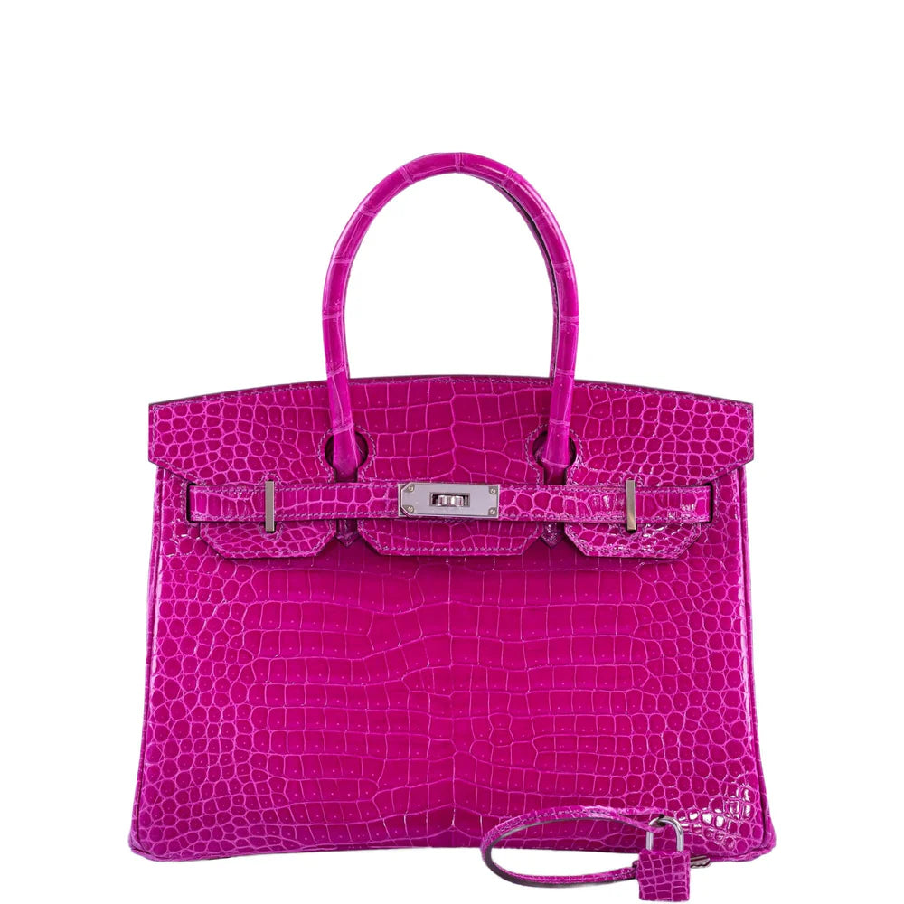 HERMÈS HSS BIRKIN 30 ROSE SCHEHERAZADE POROSUS CROCODILE & CASSIS INTERIOR WITH PALLADIUM HARDWARE