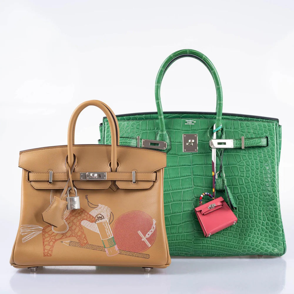 HERMÈS IN AND OUT BIRKIN 25 BISCUIT PRINTED SWIFT PALLADIUM HARDWARE