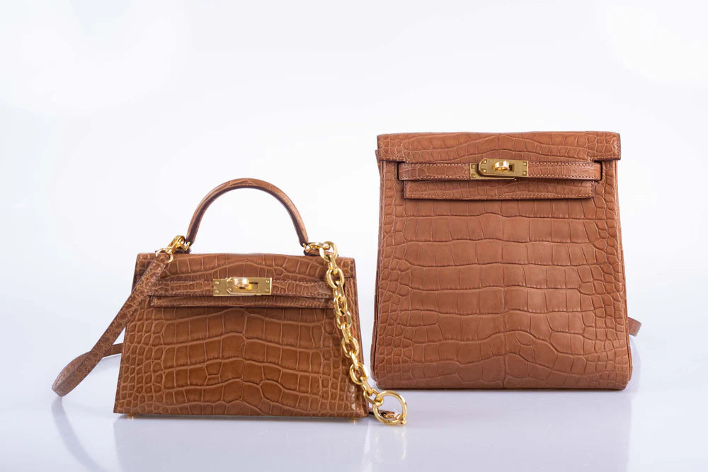 HERMÈS KELLY 20 MINI II SELLIER GOLD MATTE ALLIGATOR WITH GOLD HARDWARE