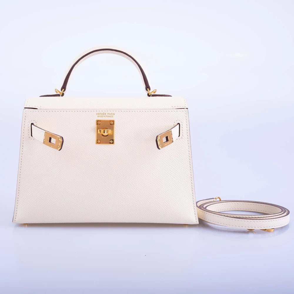 HERMES KELLY 20 MINI SELLIER NATA EPSOM GOLD HARDWARE