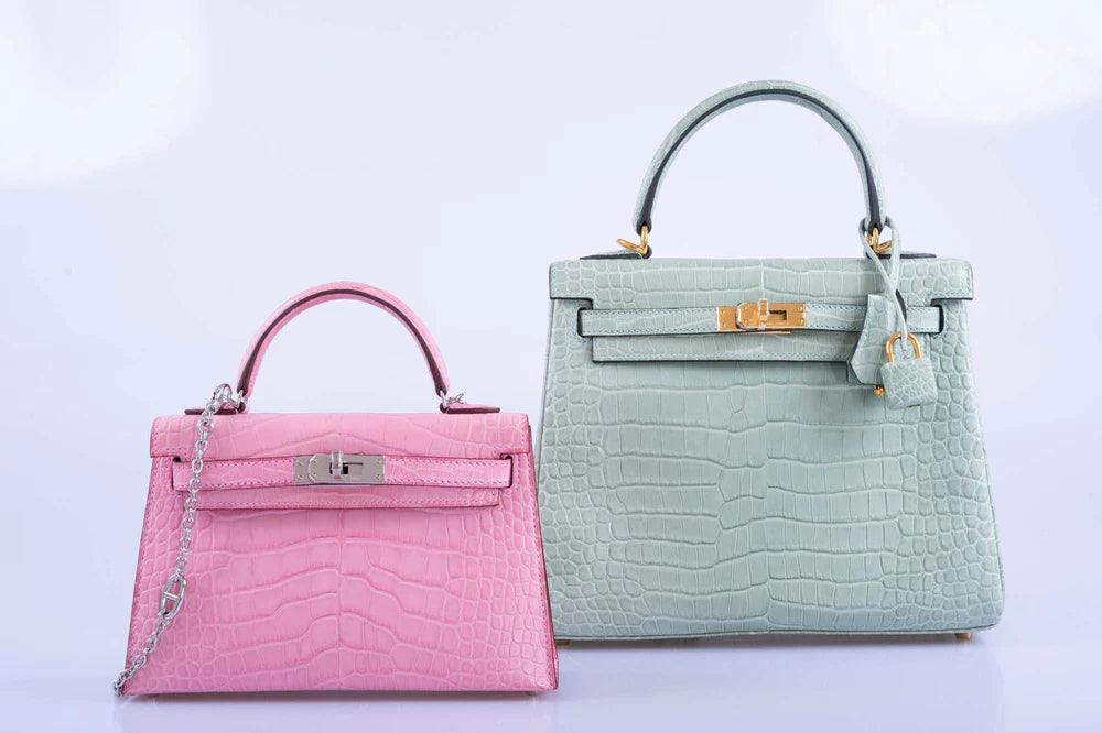 HERMÈS KELLY MINI 20 SELLIER BUBBLEGUM 5P PINK MATTE ALLIGATOR PALLADIUM HARDWARE