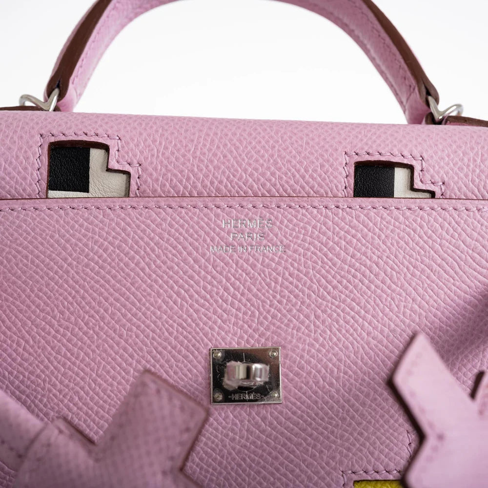 HERMÈS PICTO KELLY DOLL QUELLE IDOLE MAUVE SYLVESTRE, LIME, NATA AND CHAI EPSOM PALLADIUM HARDWARE